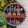 Wooden Vintage Neon Bar Sign Classic Vintage Neon Bar Sign, Manufactured Wood, Wall Hanging, Multipurpose Indoor/Outdoor Decor, for Door, Wall, Home