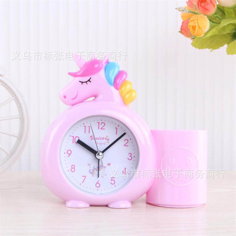 Creative cute student pen holder small alarm clock high value boys and girls bedroom bedside clock children's holiday gifts