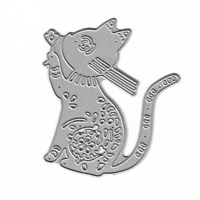 Кошка, исполняющая желания, Металлические штампы для вырезания, Альбом для скрапбукинга, Бумажные открытки, Декоративные поделки, Штампы для тиснения