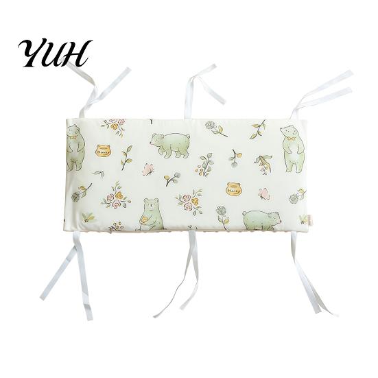 Бортик для детской кроватки, дышащая накладка на кровать для малыша, мягкий хлопковый бортик со съемной защитной крышкой и надежными ремнями, моющийся защитный вкладыш, для всех сезонов