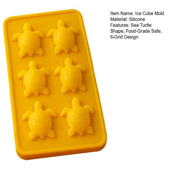 Форма для льда из пищевого силикона, 6 ячеек, форма черепахи, легко извлекается, поднос для кубиков льда для виски