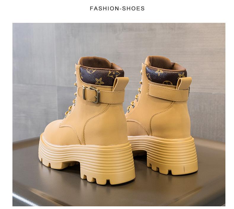 2024 новые 9 см внутренняя высота увеличивается кожа толстая подошва маленький размер женские короткие на шнуровке повседневные теплые хлопковые туфли ботинки Martin женские