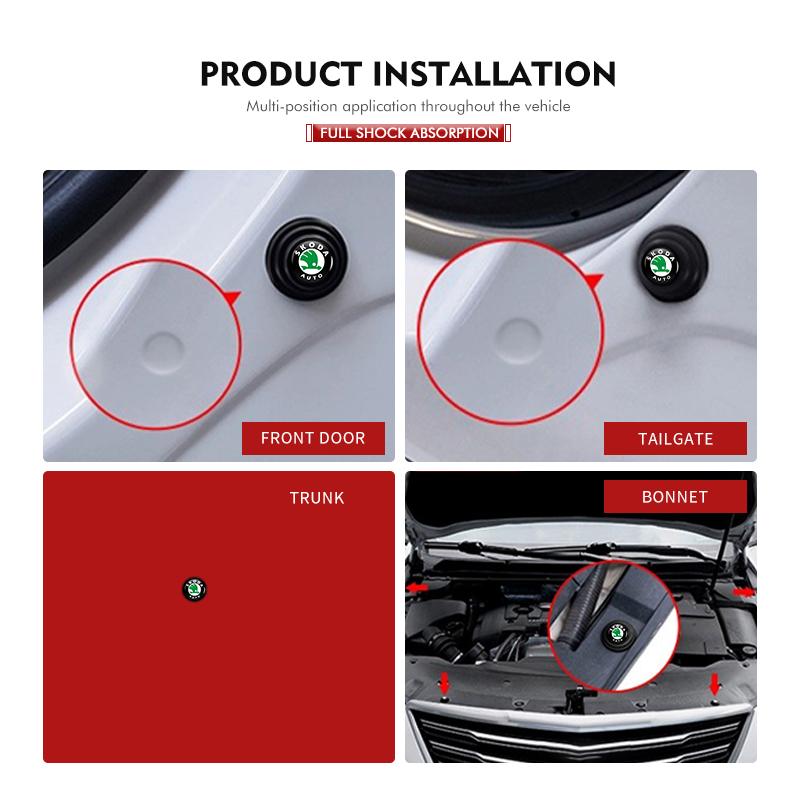 AAABT1 Car Door Shock Absorbing Pad Car Trunk Shock Insulation Pad For Skoda Octavia A5 A7 RS Fabia Superb Rapid Karoq