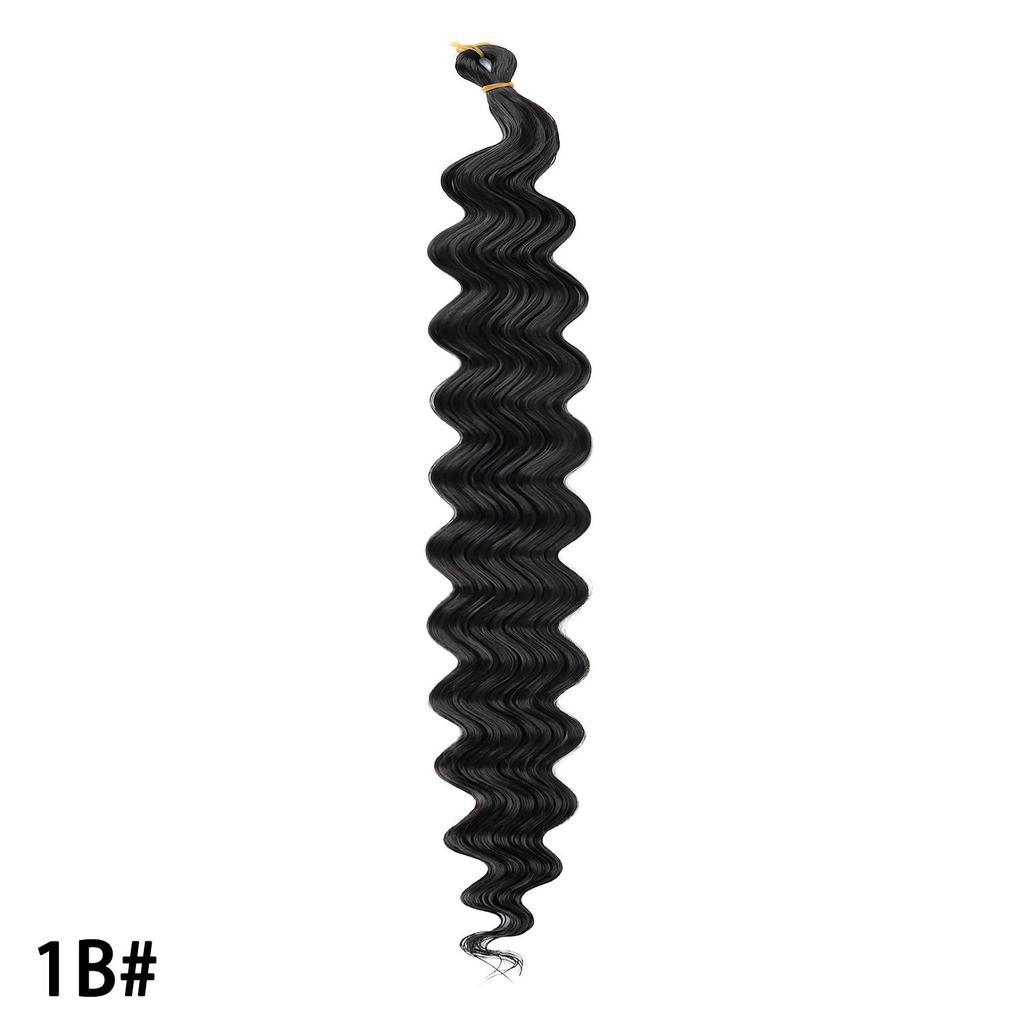 Crochet Hair 30inch 150g Boho Curly Wavy Braiding Hair Deep Water Ocean Wave Black Synthetic Bohemian Braids For Women Girls