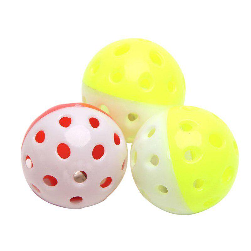 1pc Funny Parrot Toys Hollow Ball With Bell For Parakeet Cockatiel Bird Chewing Sound Toys Bird Toy Accessories Random Color