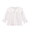 Girls Baby Blouse Cotton Lace Shirt Autumn Long Sleeve Turn-down Collar Child Kids Toddler Tops