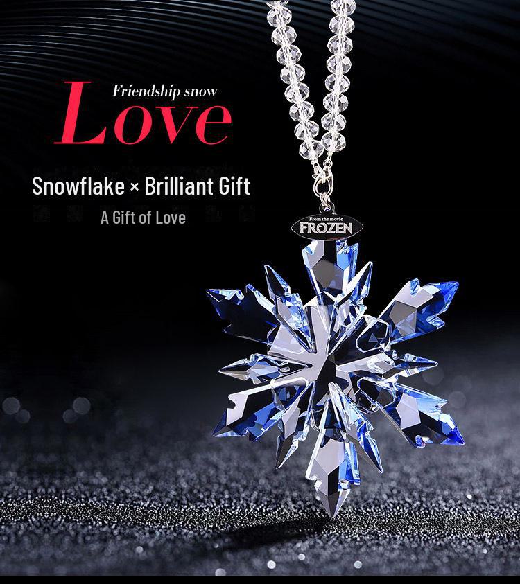 Goddess Style Crystal Snowflake Car Mirror Pendant - High-End Interior Ornament