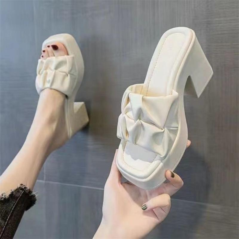 High Heel Slippers Thick Bottom Waterproof Platform Women Sandals