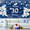 Silver and navy blue birthday background, photo background provided for 18/30/50/60 year old male and female birthday parties