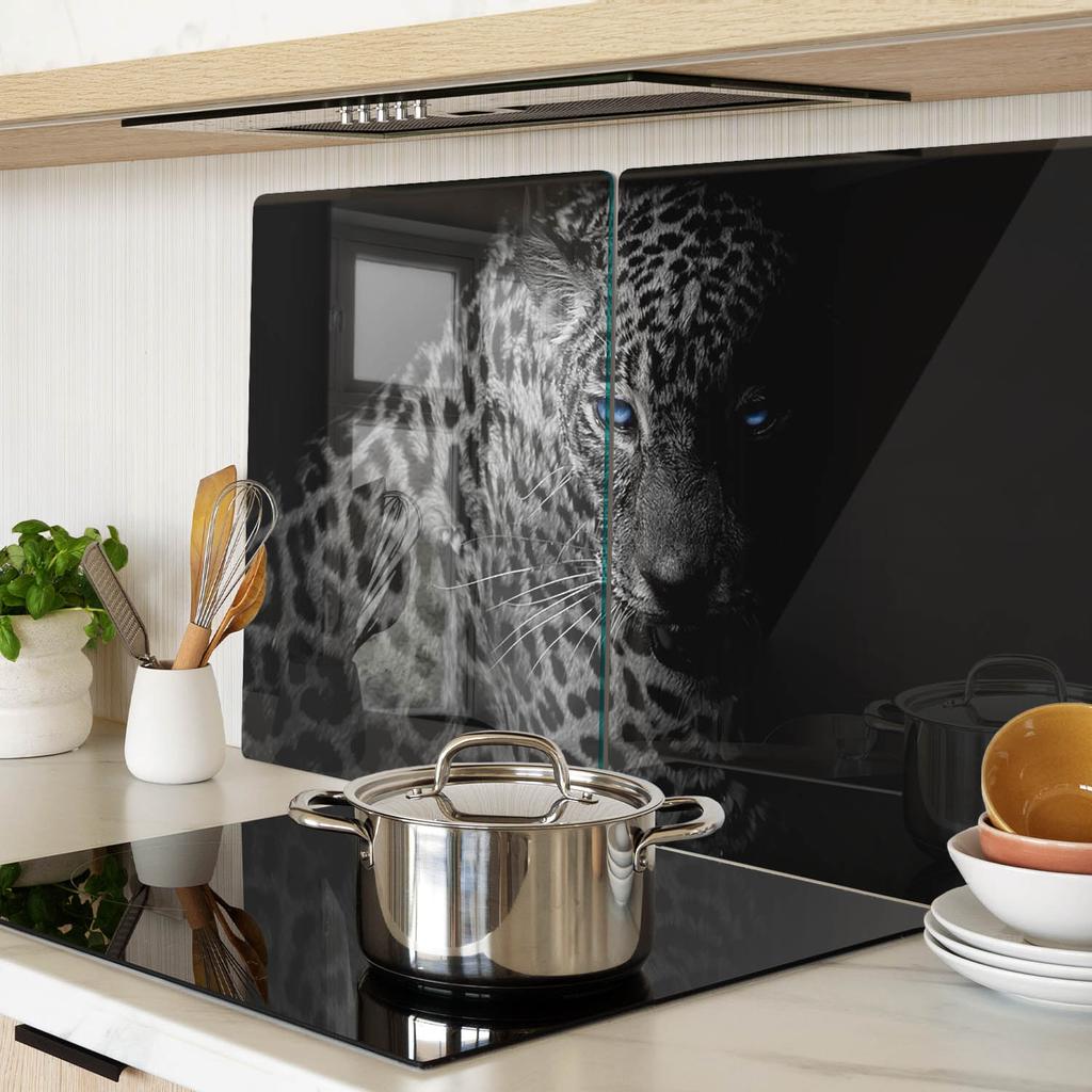 Decorative Glass Kitchen Chopping Boards with Leopard Graphics 2x40x52 cm