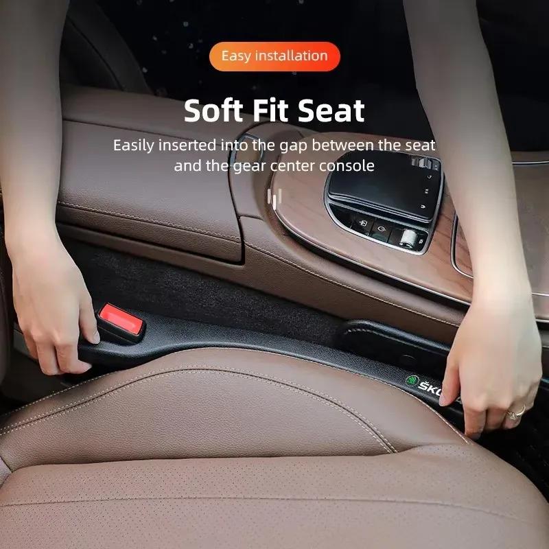 2Pcs Car Seat Gap Filler Side Seam Plug Strip Leak-proof Filling For Skoda Rapid Kodiaq Kamiq Karoq Fabia Superb Yeti Octavia A7