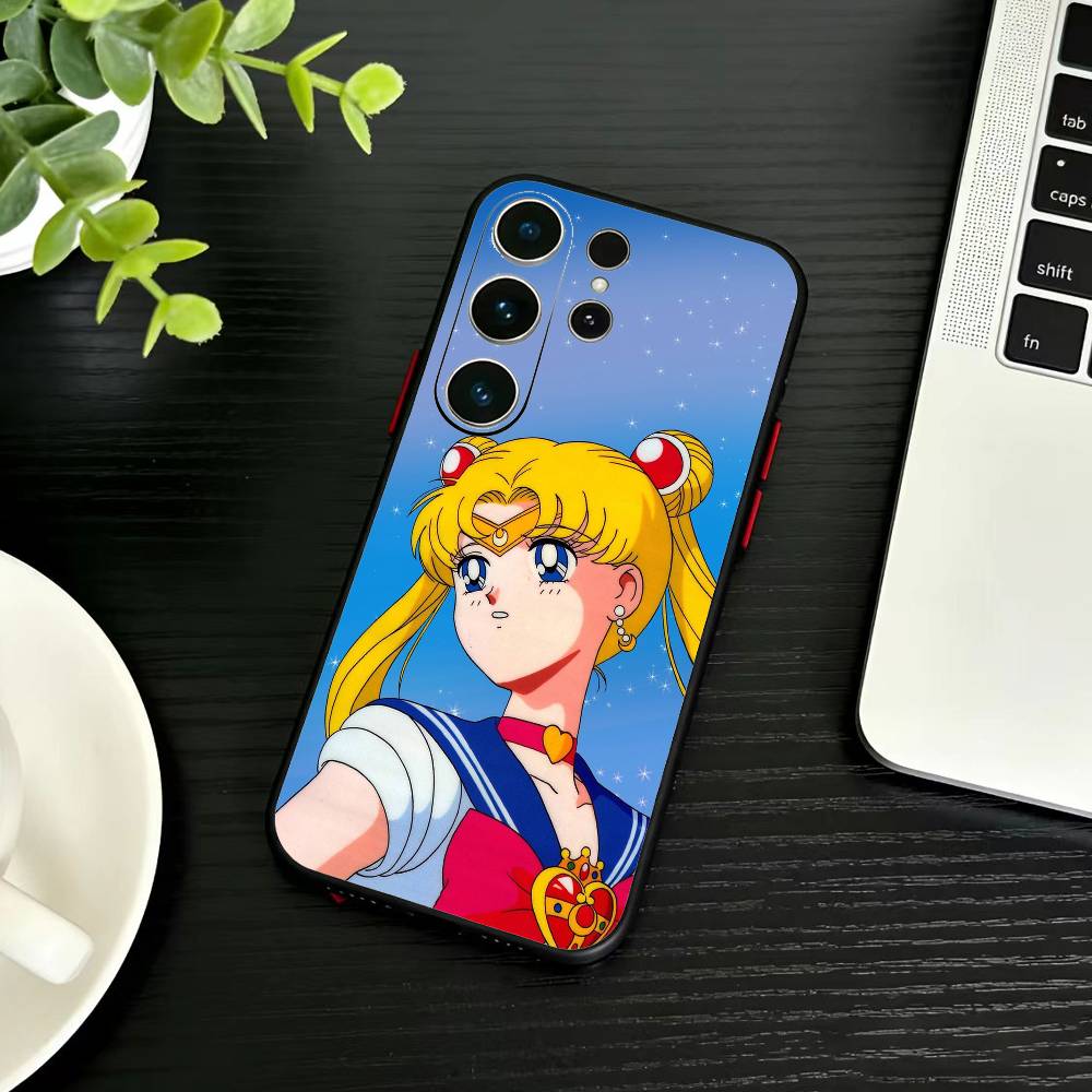 Мультяшный чехол для телефона D-Sailor M-Moons для Samsung S26, S25, S24, S23, S22, S21, S20, S30, Ultra, Plus, Fe, Note, 5G Черный чехол