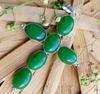 Green Onyx Gemstone 925 Sterling Silver Plated Gifted Cross Shape Pendant Jewelry NST-J2H20747