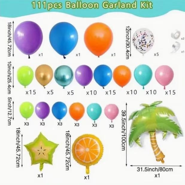 Tropical Balloon Arch Kit Carnival Theme Decoration Birthday Wedding Party Arrangement Kit