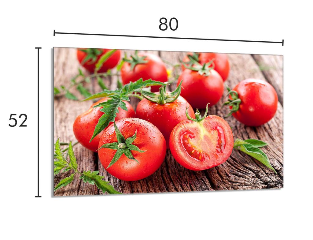 Szklana płyta ochronna na kuchenkę 80x52 Pomidory