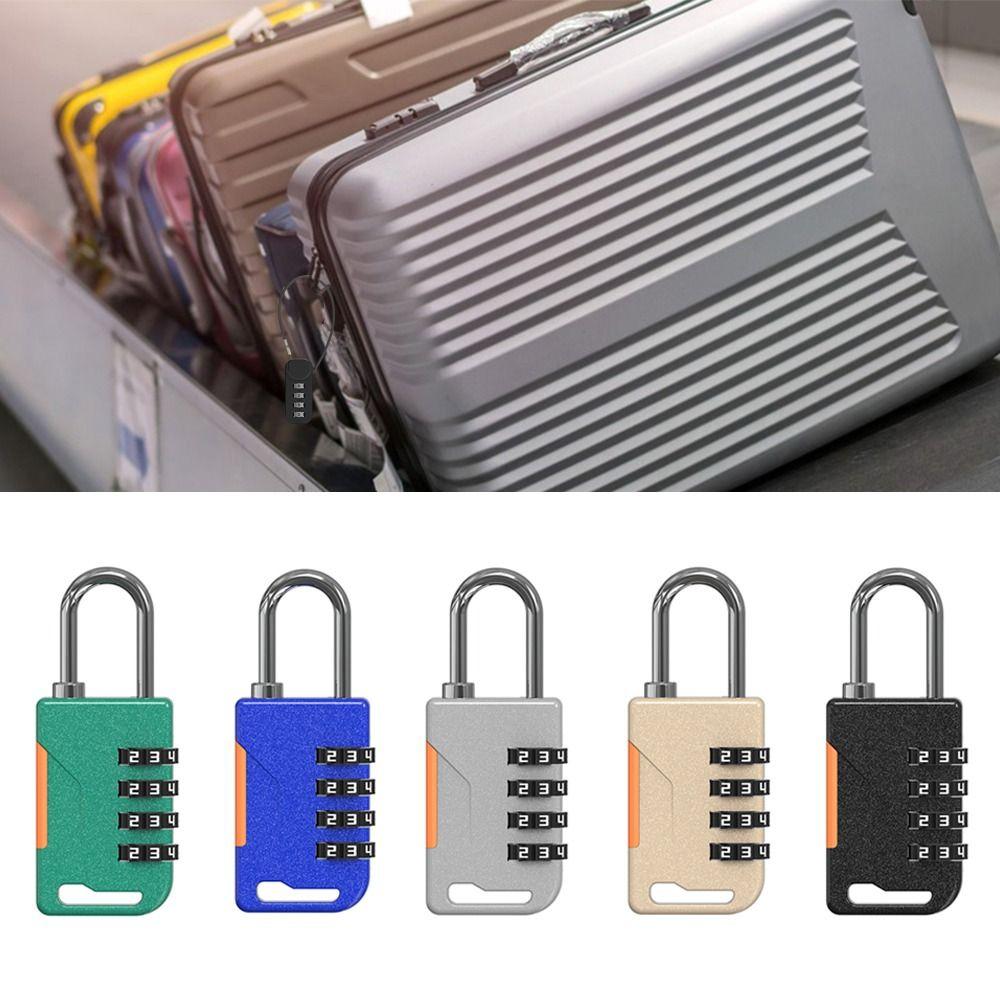 Padlock 4 Digit Password Lock Zinc Alloy Security Coded Lock Durable Backpack Zipper Lock Travel