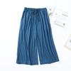 Loose Cropped Trousers Ladies Modal Thin Shorts Solid Color Wide Leg Large Size Home Pants Womens Bottoms