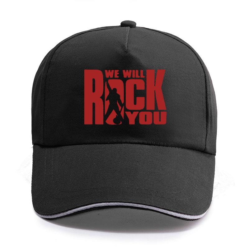 Cotton Trucker Caps We Will Rock You Print Baseball Cap Unisex Women Unisex Fashion Queen Rock Band Fans Rock Roll Hip Hop Hats