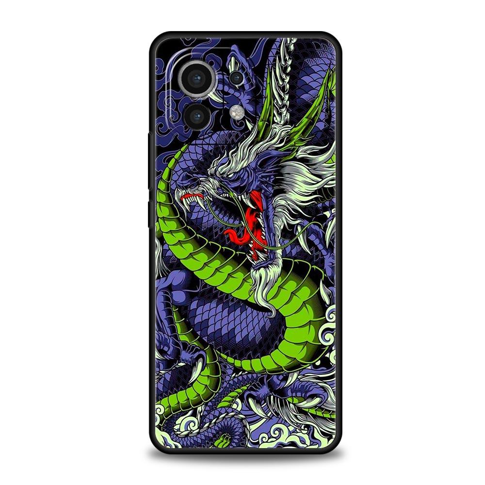 Чехол для телефона Дракон для Xiaomi Mi 15 14 Pro 13 12 11 Lite 5G 10T 11T 12T 13T 14T Poco X6 X5 X4 X3 NFC F3 F4 GT Черный чехол