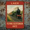 Vintage LNER Flying Scotsman Metal Wall Sign, British Railways Retro Tin Art Decor