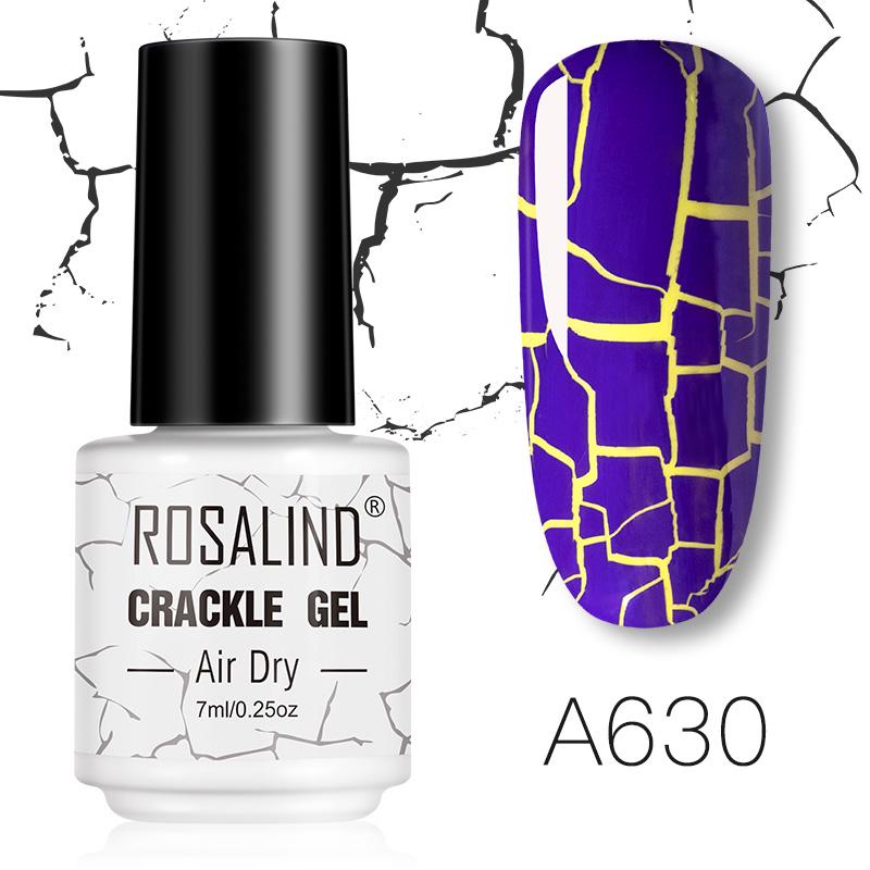 ROSALIND 12 Colors Cracked Nail Gel Varnish Hybrid Crackle Manicure Acrylic Art UV Gel Semi Permanent with Base Top Coat