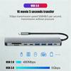 KEBIDUMEI 9-в-1 USB-хаб Док-станция USB C USB 3.0 Хабы Передача 5 Гбит/с TYPE-C к 4K HDMI Адаптер USB-разветвитель для ноутбука