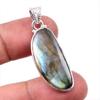 Natural Labradorite Gemstone 925 Solid Sterling Silver Gift Pendant 1.75" Q2w85