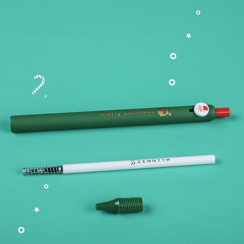 4pcs Merry Christmas Gel Pen Set Coco Bell Celebration Party Gift 0.5mm Ballpoint Black Color Ink Office School