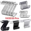 10/15/20/25/30pcs Household Organizer Stainless Steel Storage Rack Hanger Clasps Hooks S Shaped Hook