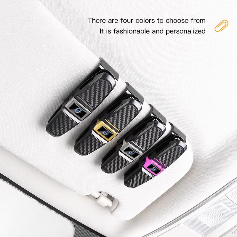 Car Glasses Case Auto Sun Visor Glasses Holder Clip Sticker For Volvo ES90 EC40 EX40 EM90 XC90 V90 V60 XC60 V40 S80 S60 S90 C40