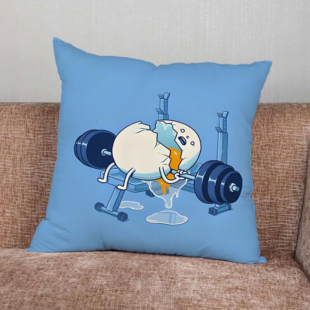 Gym Fitness Bodybuilding Pillow Case For Home Bedroom Car Office Decoration Living Room Sofa Cushion Cover Suitable