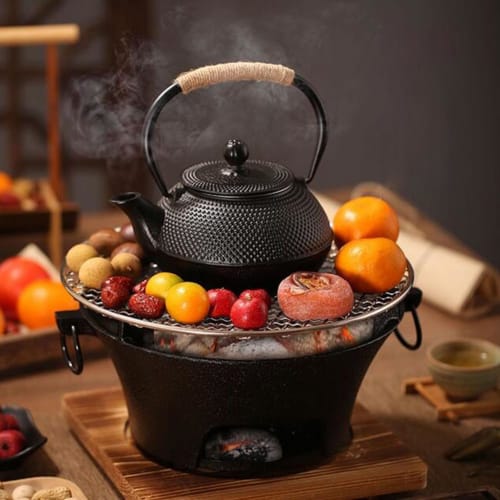 HwaGui Minami Iron Teapot, Ironware, Teapot, Induction Compatible, Direct Heat, Iron Supplement, 600ml