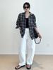 Nan Yu 100% Cotton Plaid Loose Long Sleeve Sun Protection Shirt for Women - Early Autumn 2025 Collection