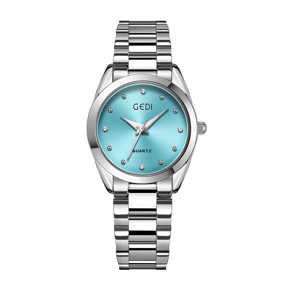 Retro Light Luxury Steel Band Watch, Chic Rhinestone, Elegant and Fashionable Quartz Watch, Temperament Disc Watch for Women