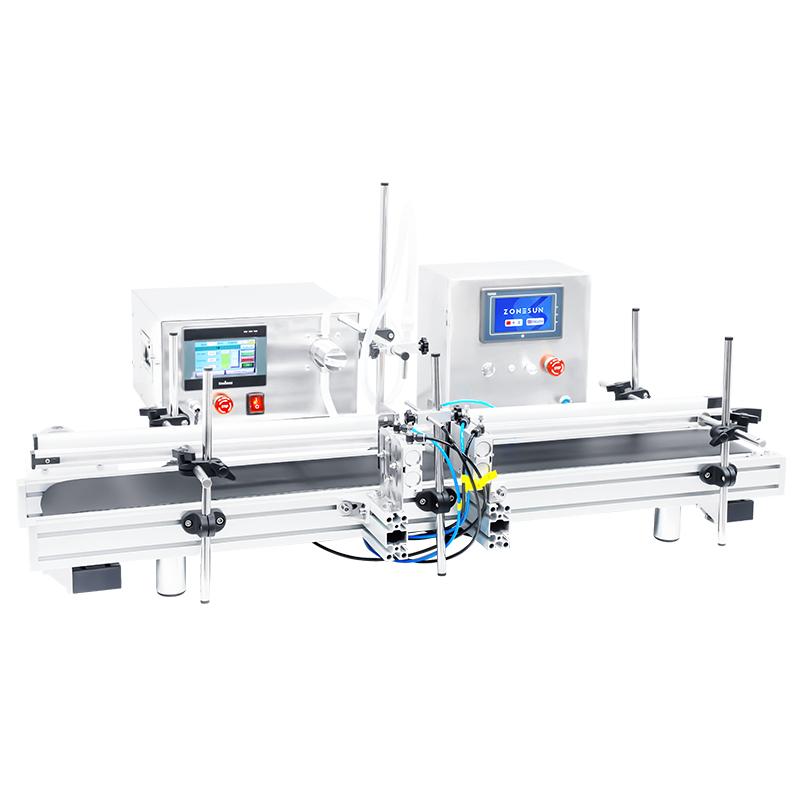 ZONESUN ZS-DTMPZ1 Magnetic Pump Bottle Liquid Filling Machine With Conveyor Juice Drinks Vial Packaging Production Filler Line
