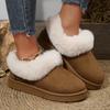 2025 Autumn & Winter New Style - Platform Snow Boots Ankle-Length Solid Color Suede Warm Outdoor Women's Cotton Shoes