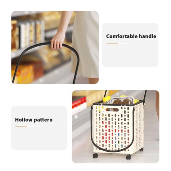 Yousheng Складная тележка для покупок Складная хозяйственная тележка с поворотными колесами на 360 градусов Легкая складная тележка на колесиках с крючками для продуктов