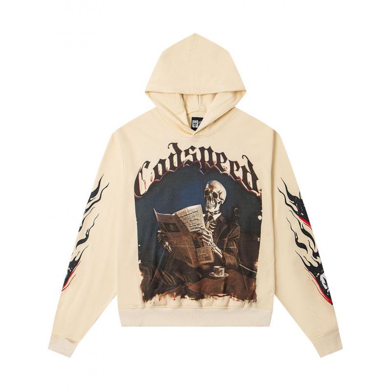 Odspeedss осень и зима новый прямой принт стирка вода ретро чистый хлопок хип-хоп красота тренд худи свитер