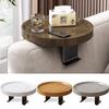 Round Wooden Mini Side Table Waterproof Couch Arm Side Holder Sofa Arm Rest Organizer  Bedroom