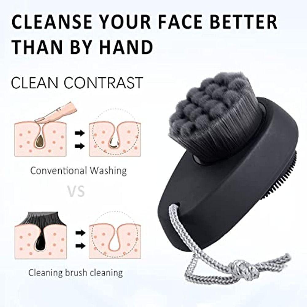 Exfoliator Blackhead Removal Double-Sided Pore Clean Facial Scrub Cleanser Face Cleansing Brush