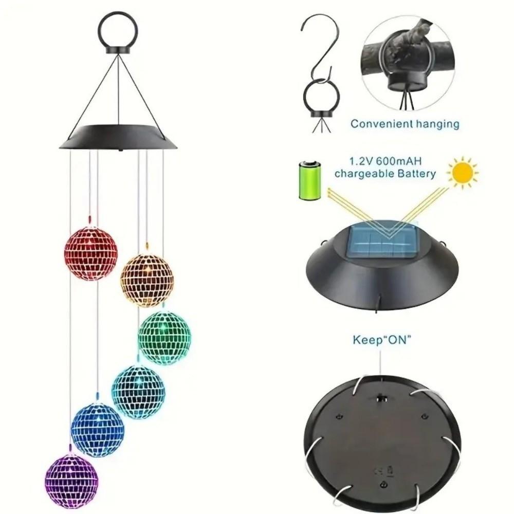 IP65 Colorful Mosaic Wind Chime Lights 6LED Hanging Solar Lamp Solar Decorative Lamp Trees
