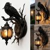 Fine Carved Wall Lamps for Bedroom Decor Vintage Crow on Branch Lamp Gothic Dragon Sconce Artistic Hand Office Living Room Bedroom Fantasy
