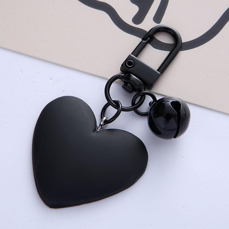 Ключница-колокольчик в форме сердца, конфетного цвета, Милый чехол для наушников в форме сердца, персика для девочки, Аксессуар-подвеска для сумки.