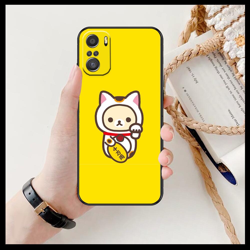 TOPLBPCS Cute Rilakkuma Phone Case For Xiaomi Redmi 11 Lite Pro Ultra 10 9 8 MIX 4 FOLD 10T Black Cover Silicone Back Prett