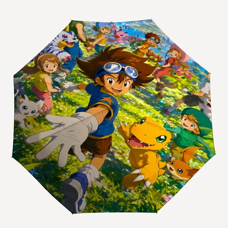 1pc Digimon Umbrella, Sun Protection, And UV Shielding. It Has Eight Sturdy Ribs for Outdoor Use And Perfect As a Holiday Gift