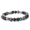 Volcanic Stone Beaded Bracelet Men Jewelry Black String Frosted Beads Personalized Trend of Men Women Accessories
