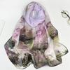 Sunscreen Silk Scarf Seaside Beach Towel Long Ladies Silk Scarf Lotus Pond Moonlight Thin Silk Scarf