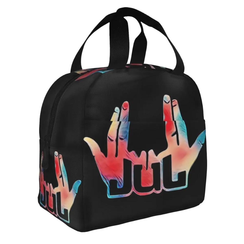 Custom Jul French Rapper Hip Hop Portable Lunch Boxes Women Waterproof Thermal Cooler Food Insulated Lunch Bag Office Work