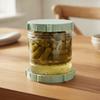 Strainer Mesh Hourglass Shape Pickle Jar with Fork Kimchi Making Jar  Kitchen