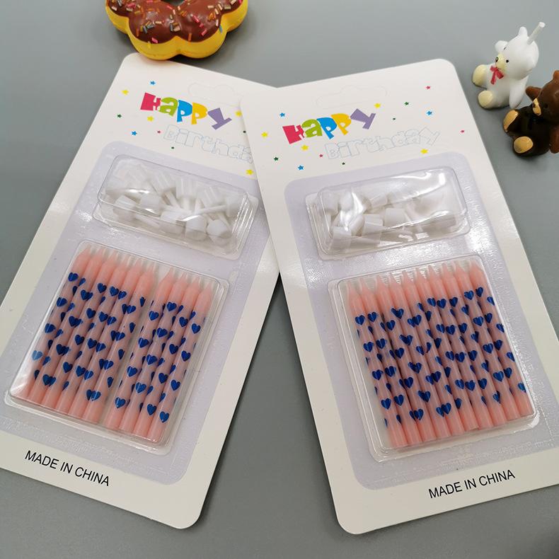 Детские креативные разноцветные свечи для украшения торта, материалы для выпечки, с принтом в форме сердца, признание, свечи для дня рождения